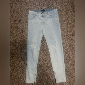 Ripped jeans light blue boohoo